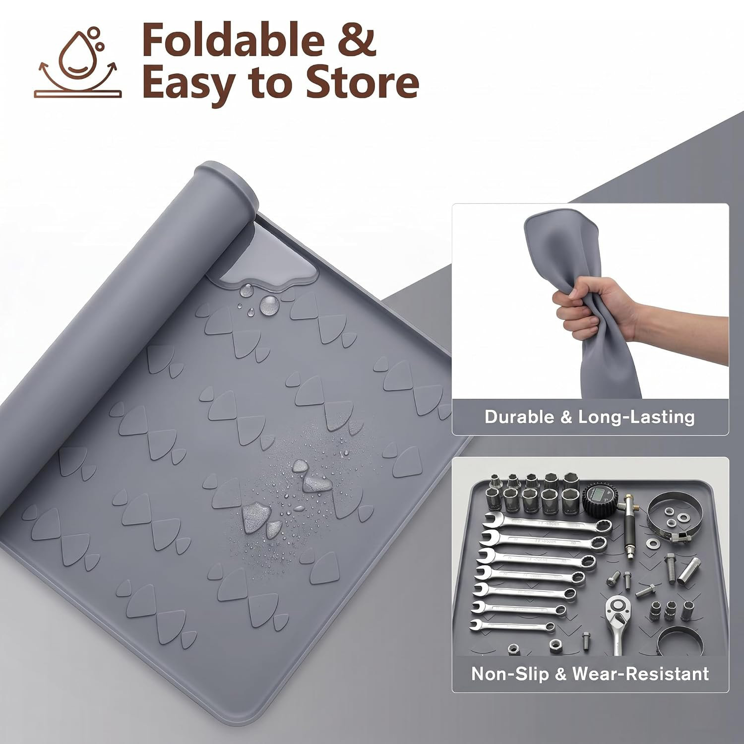 54*34in large size car repair oil leak-proof mat, waterproof silicone easy-to-clean garage floor protection mat