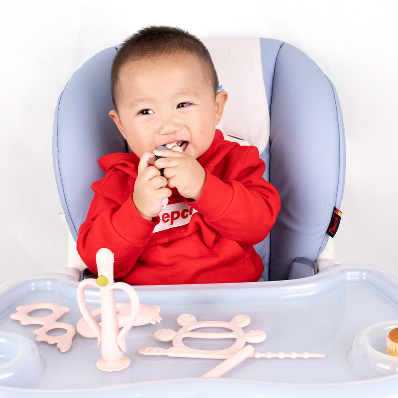 Amazon Cross-Border Baby Pacifier Soothing Chain Chewable Silicone Baby Teether Anti-Drop Chain Baby Pacifier Chain