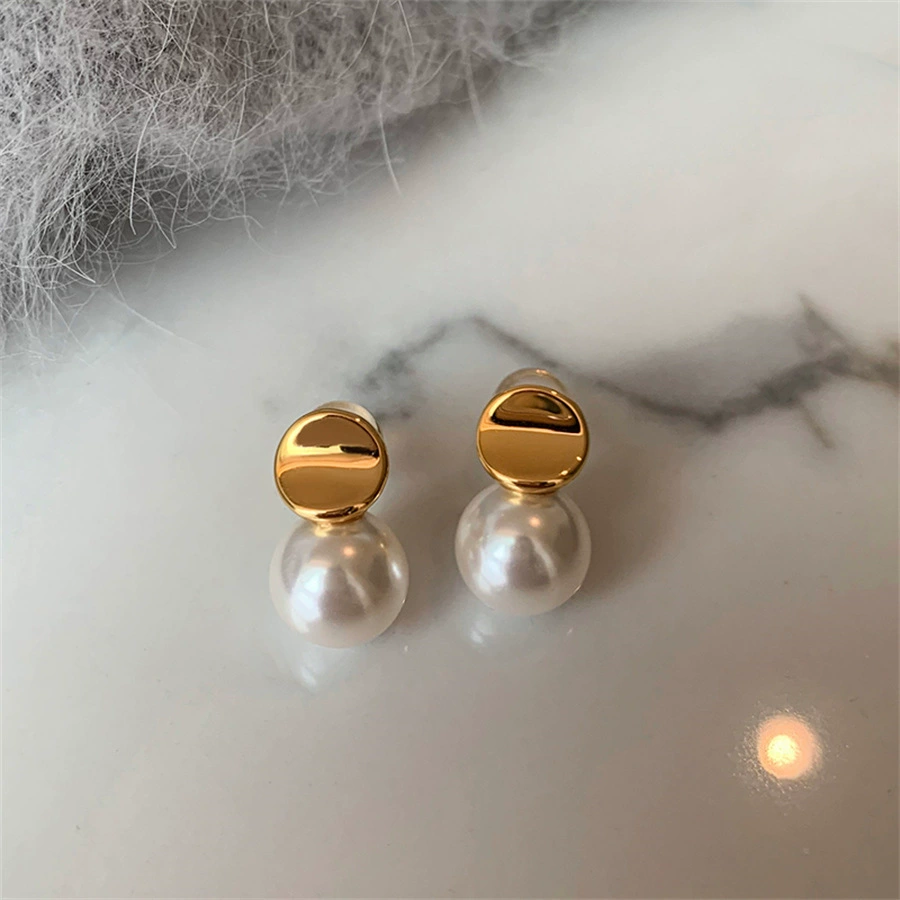 Earrings from pearl, small design ear clips, silver 925 sample