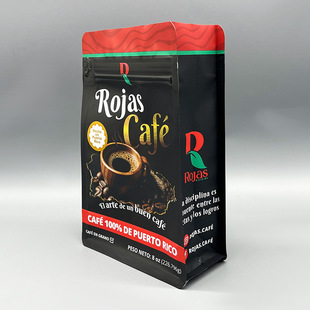 Eight Side Sealed Coffee Packaging Bag Plastic Food Self-standing Bottom Aluminum Foil Sealed Bag Coffee Bean Brewing Beverage Zipper Bag