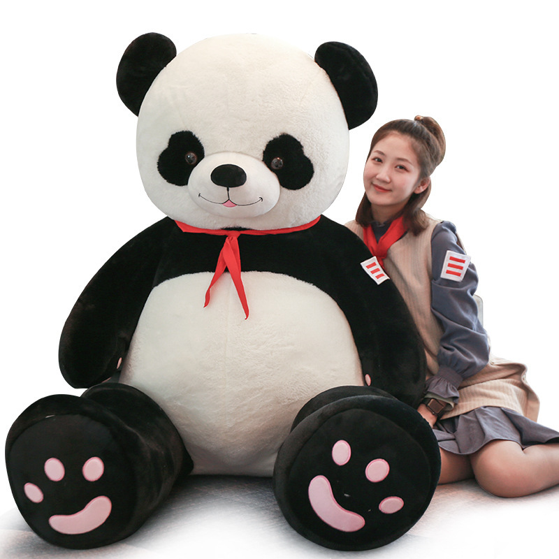 Peluche de panda grande, tesoro nacional, blanco y negro, muñeco de peluche, animal de peluche para niños, lindo y divertido