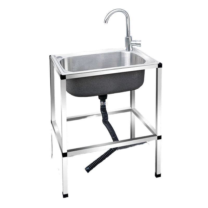 Кухонная бытовая раковина 304 нержавеющая сталь, одинарная чаша, умывальник для мытья, большая мойка