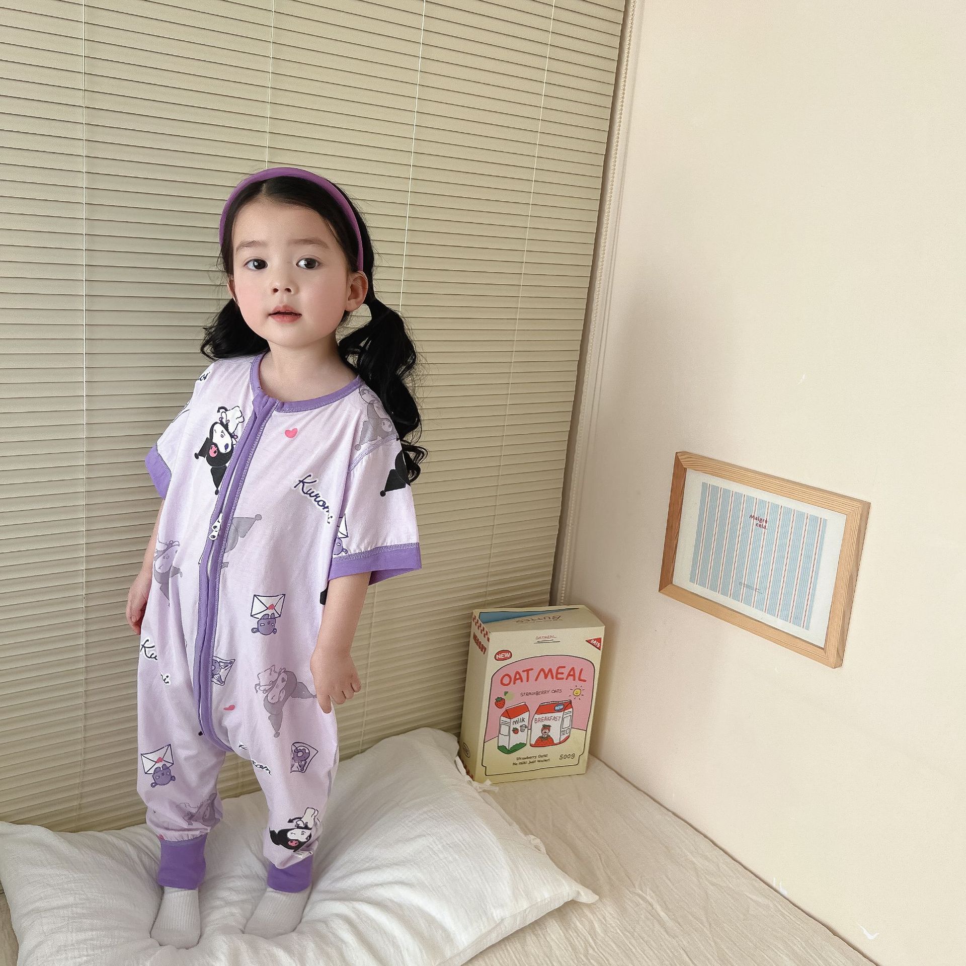 보라색 blomi (원활한 반팔 침낭)