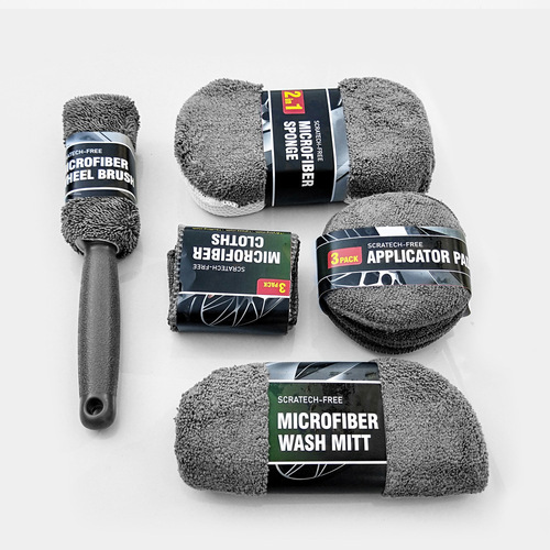 Car wash beauty cleaning 9-piece set car wash shop supplies tools car wash towel cloth sponge wax cake wheel hub brush