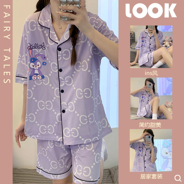 Celebridad en línea ins estilo Corea del Sur pijamas de dibujos animados verano de las mujeres Mickey pantalones cortos de manga corta de alto grado lindo traje homewear