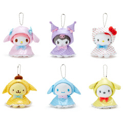 日本製レインコート水玉かわいいクロミメロディーシナモンドッグプリン犬雨人形ぬいぐるみ