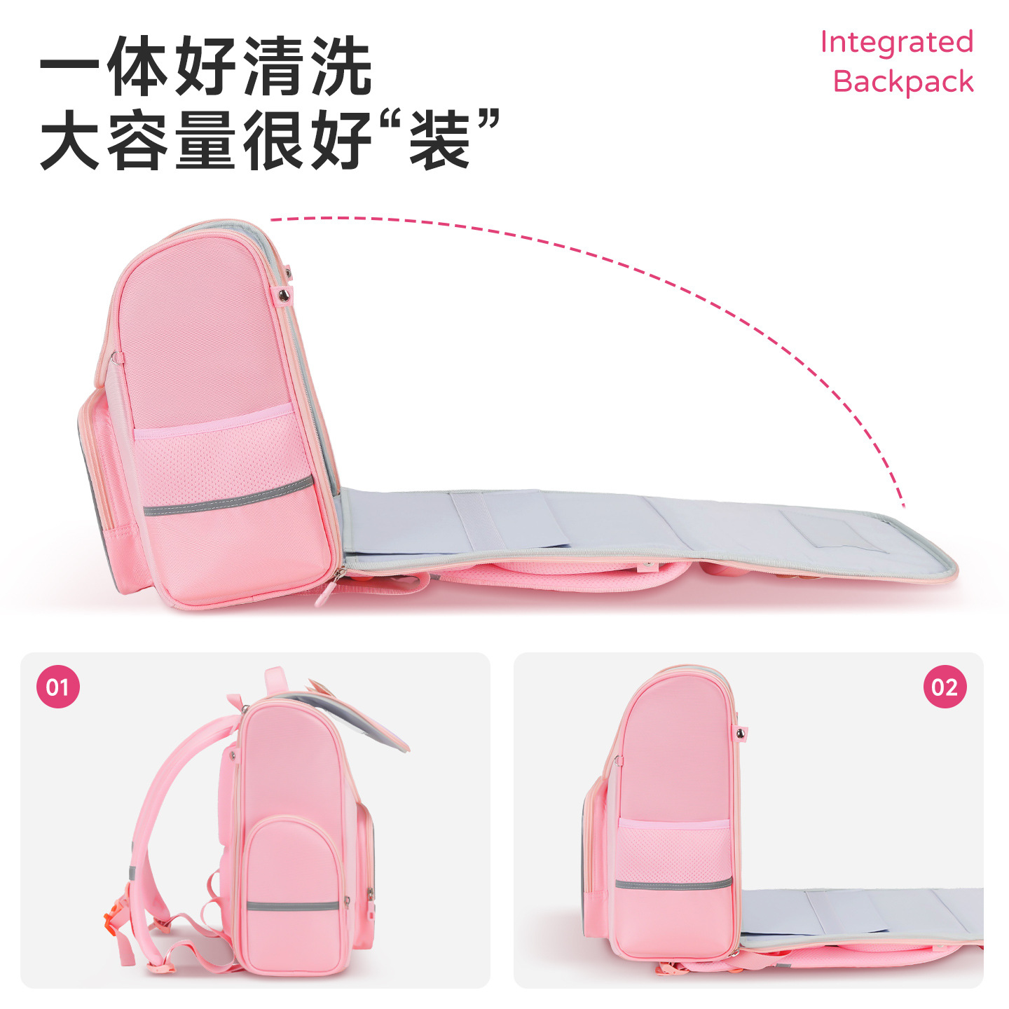 Nuevas caricaturas lindas bolsas escolares para niños, niñas y niñas, mochilas escolares para niños de grado 1 - 3 para reducir la carga de protección contra el agua