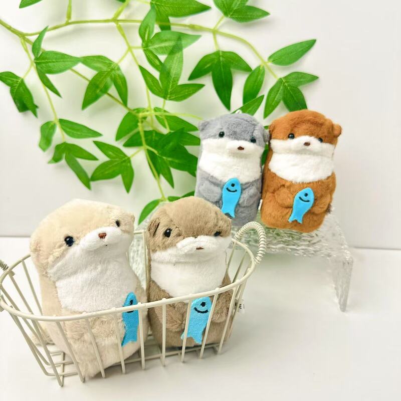 Cute and Adorable Wish-Granting Long-Tailed Otter Plush Toy Pendant Ocean Animal Creative Couple Bag Keychain Doll