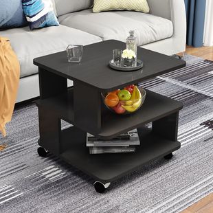 Simple Tempered Glass Rounded Corner Square Table Living Room Sofa Side Table Bedroom Mobile Bedside Table Small Coffee Table Small Tea Table