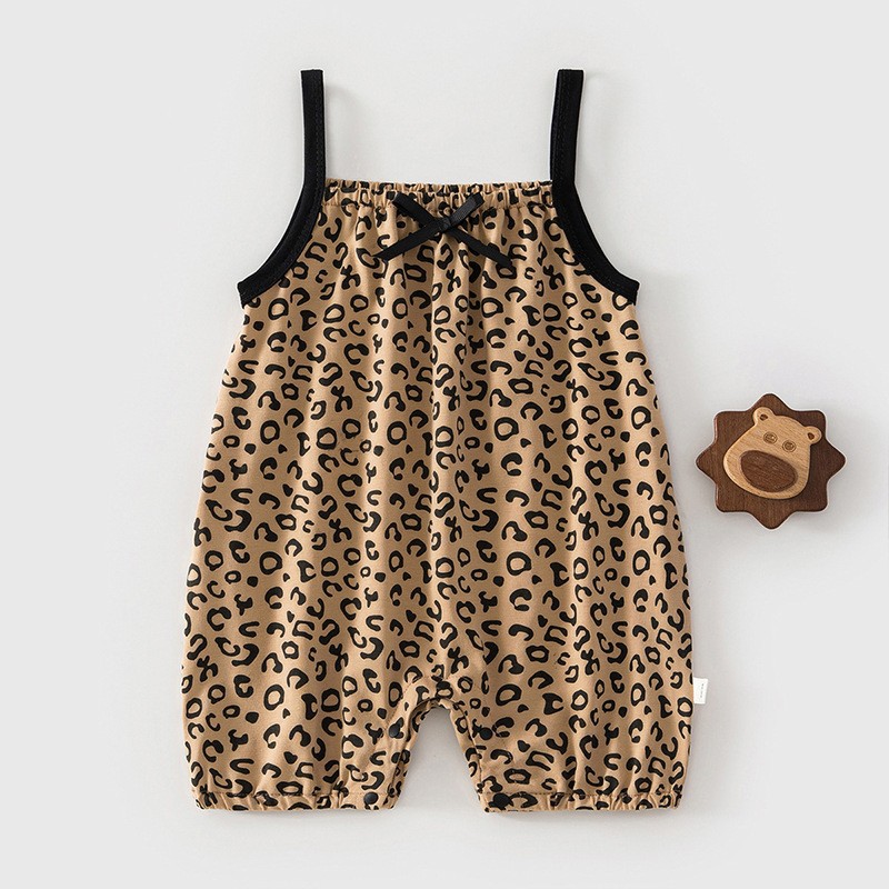 Leopard print-sling one-piece