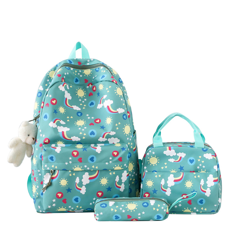 Conjunto de tres piezas de comercio exterior de mochila para estudiantes, mochila informal simple de estilo coreano, bolso para estudiantes de primaria y secundaria de gran capacidad