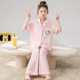 Children's Pajamas, Girls' Summer Three-Piece Suit, Girls' Cloud Cotton Thin Section, Medium and Large Children's Air-Conditioned Home Clothes in Stock