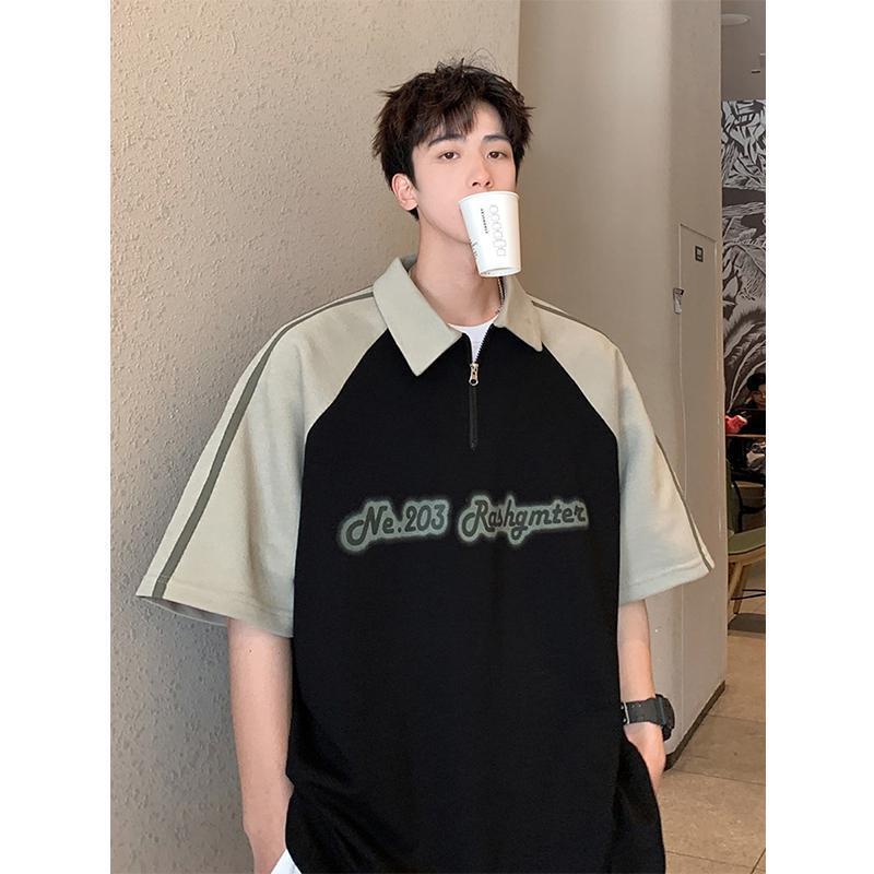 College Style Casual Sports Lapp Short Sleeve T-shirt Girls Summer New Loose Contrast Polo Shirt Led Top