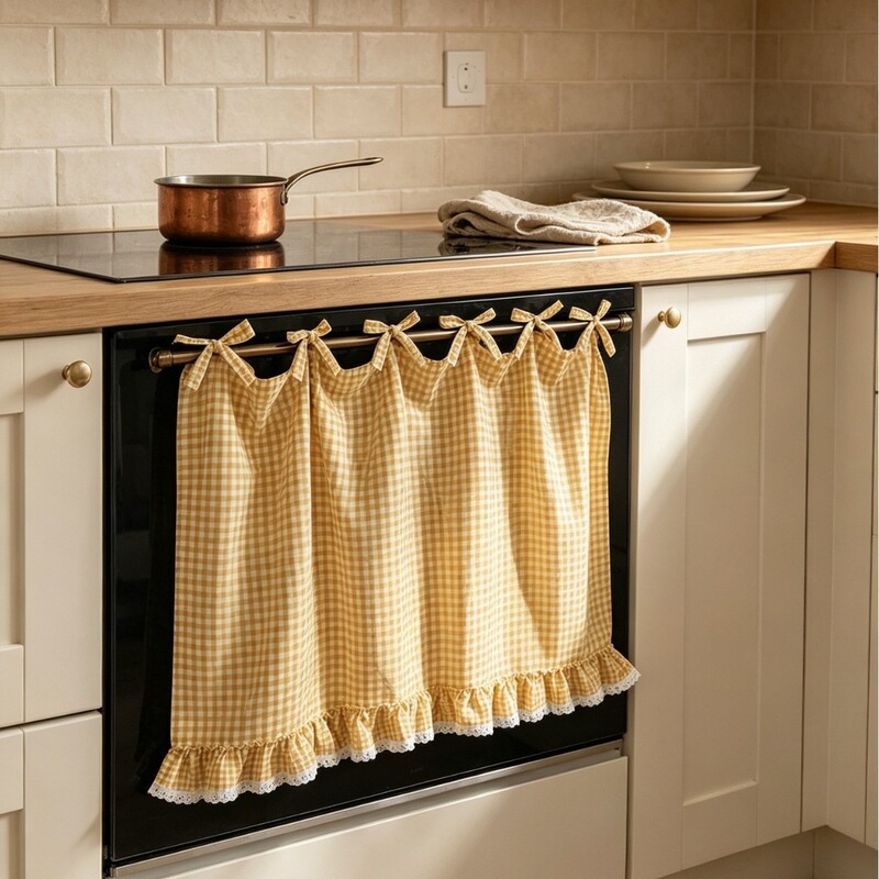 Cross-border ready-made small curtains in rustic farmhouse style, kitchen curtains, coffee curtains, short curtains, oven curtains, washing machine curtains, stove covers Cross-border ready-made small curtains in rustic farmhouse style, kitchen curtains, coffee curtains, short curtains, oven curtains, washing machine curtains, stove covers