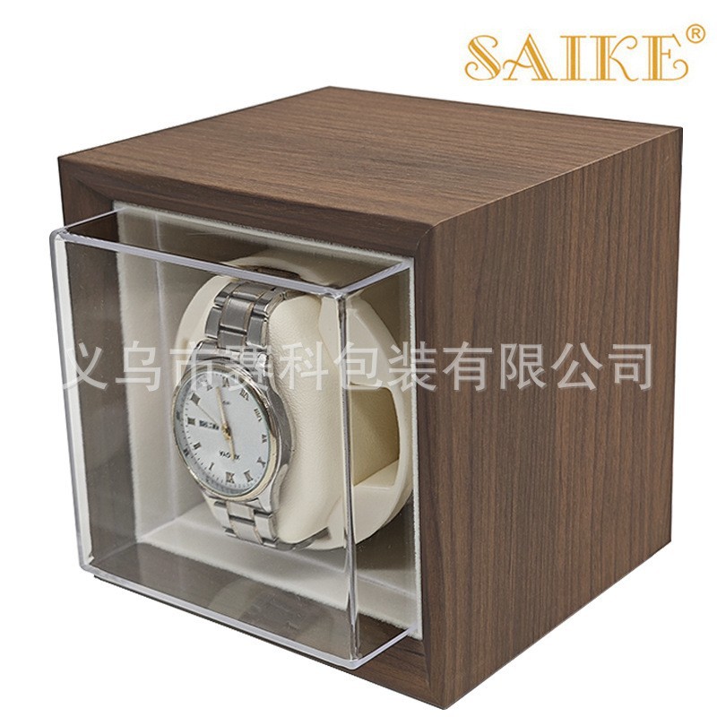 现货批发黑胡桃纹木质立式电动摇表器全自动机械表上链表盒转表器