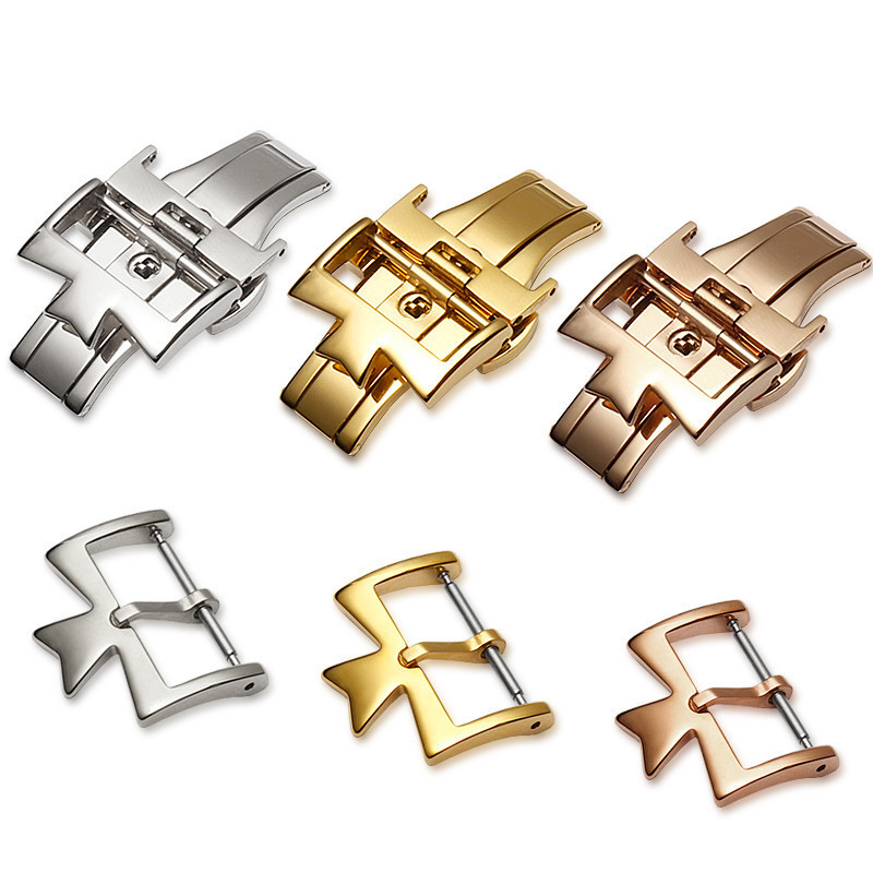 Jiang Shidan clasp VC fine steel pin buckle watch accessories butterfly buckle stainless steel clasp belt buckle men and women 14-20 Jiang Shidan clasp VC fine steel pin buckle watch accessories butterfly buckle stainless steel clasp belt buckle men and women 14-20