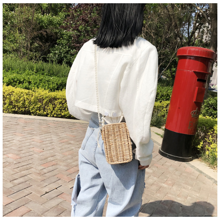 Fashion Straw Woven Small Square Bag display picture 9