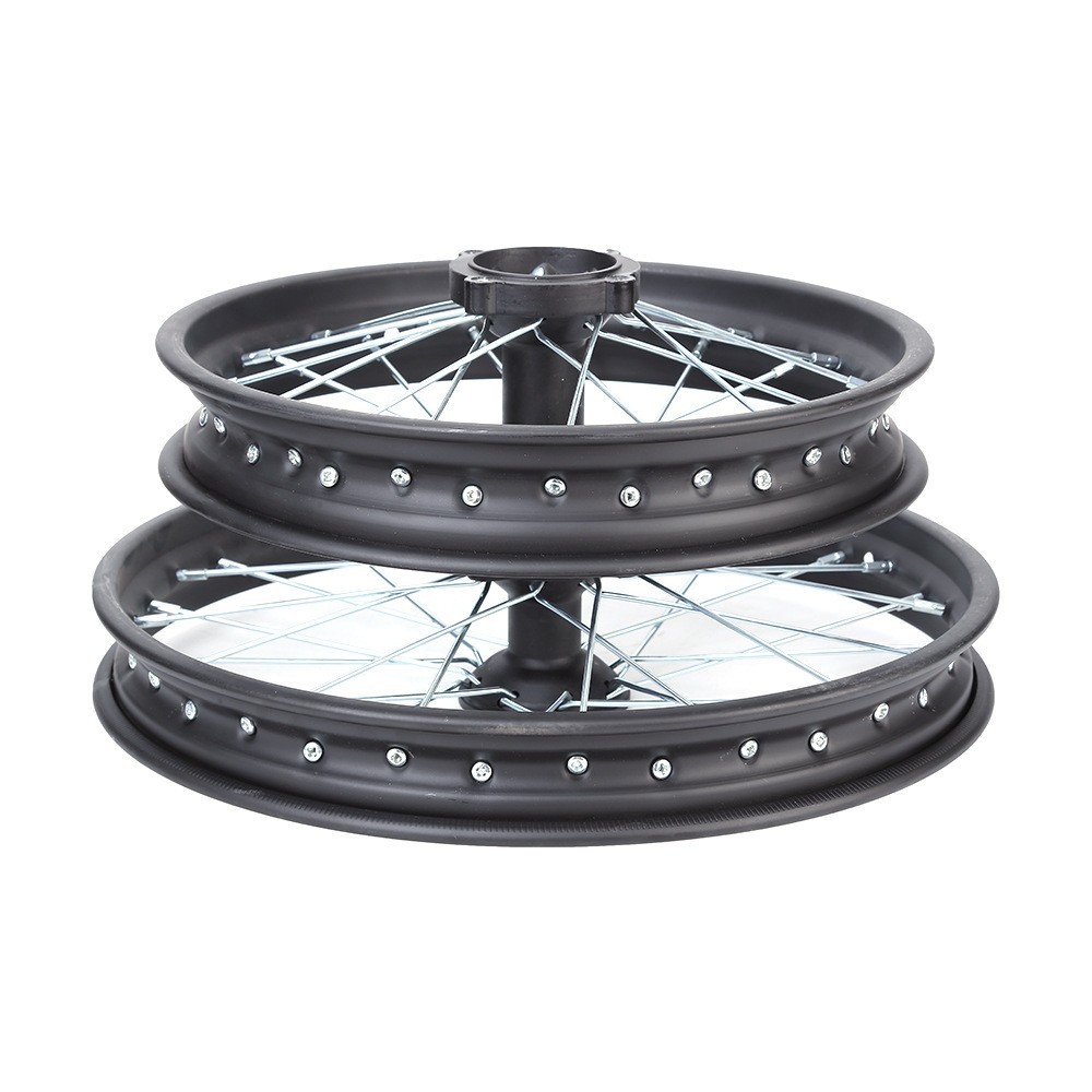 Off-road motorcycle 1.85X14 inch aluminum alloy disc brake strip iron wheel hub with decal front and rear steel ring assembly