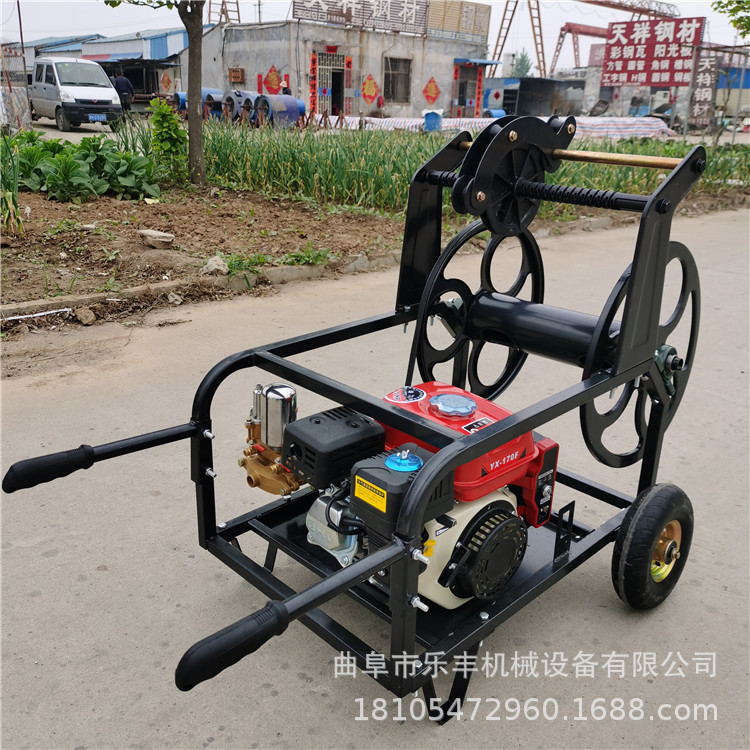 汽油自动收管喷药机 四冲程汽油卷管打药机 电动遥控缠管打药机