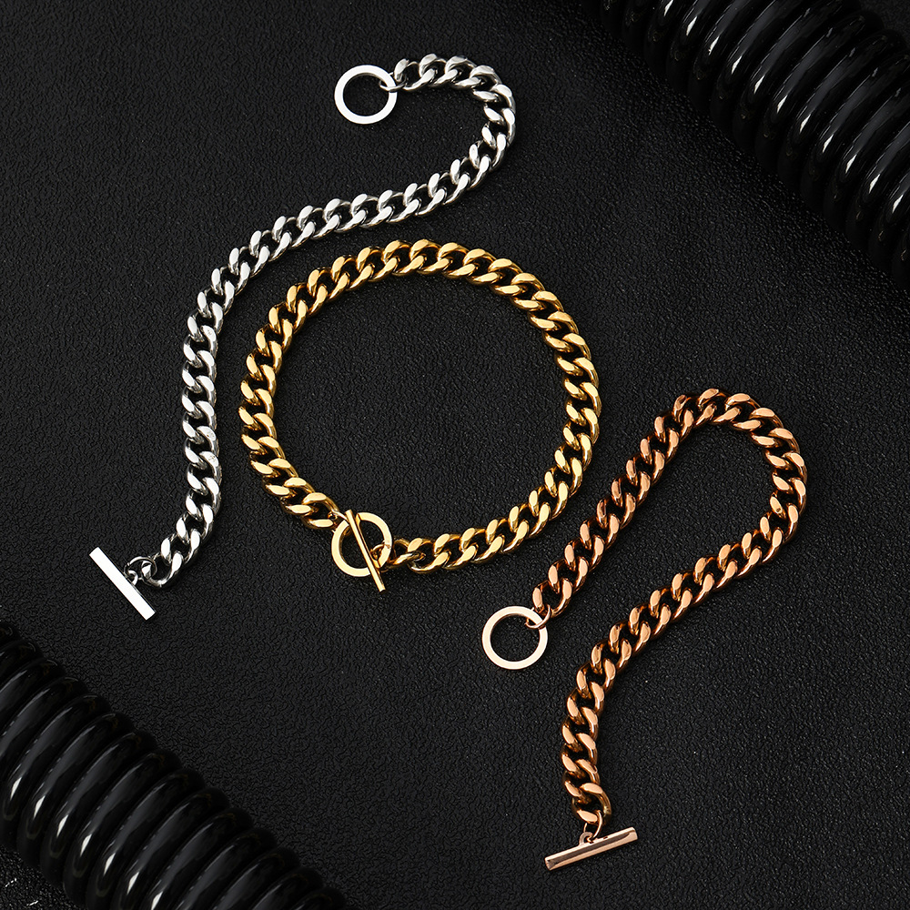 Pulseira de elo cubano masculina aço inoxidável_voghion.com