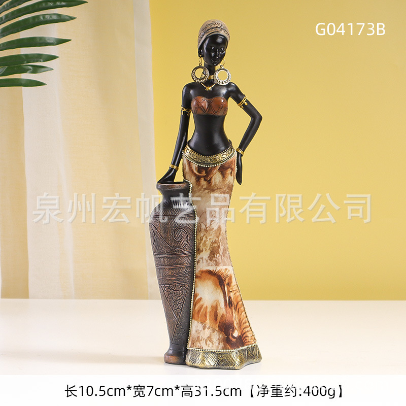 Tribus africanas exóticas decoraciones vestibulares decoración del hogar creativa mujer negra decoraciones retro