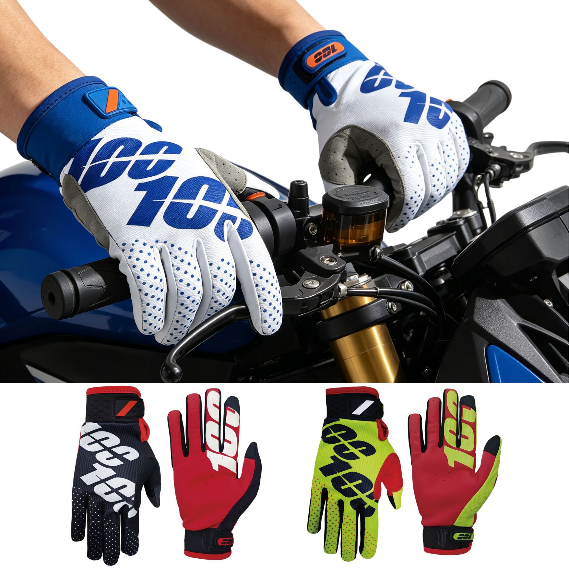 In-stock hot-selling bicycle, motorcycle, mountain bike, downhill outdoor cycling wear-resistant long-finger gloves for men and women
