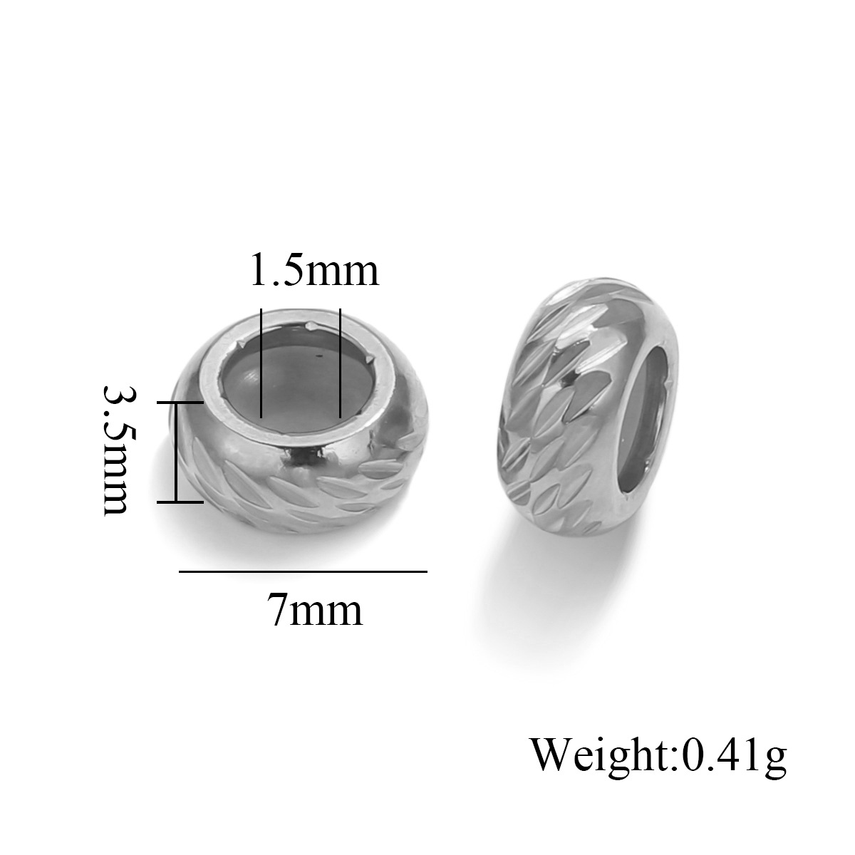 Acero inoxidable ajustable de silicona mano collar de cuentas sueltas joyas de pulsera de oro DIY color retainer joyas al por mayor