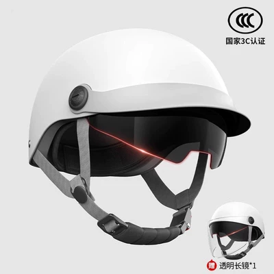 riding safety helmet | Motosiklet kaskı (dəbilqə) - 618-whitesunscreen-inner-mirrortransparent-long-mirror