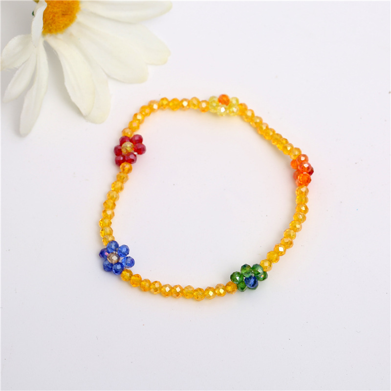 F2208001 黄色小花水晶手链 2022.08.21.