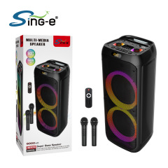 Sing-e dec s10209 bluetoothポータブルRGB絞りランプ音響大出力ダブル8インチサブウーファースピーカー
