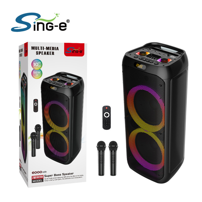 Sing-e dec s10209 bluetoothポータブルRGB絞りランプ音響大出力ダブル8インチサブウーファースピーカー|undefined