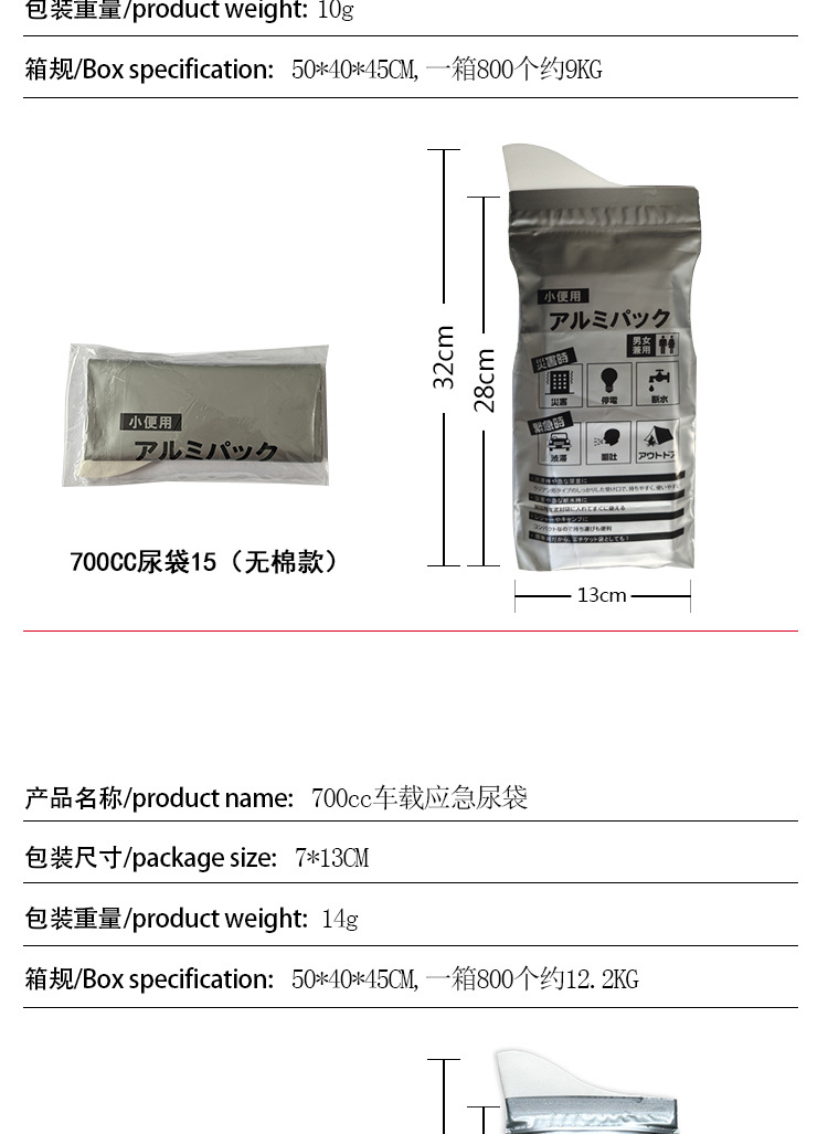3-Pack of Portable Disposable Emergency Urine Bags for Car Use, Suitable for Both Men and Women, Travel Emergency Urine Bags