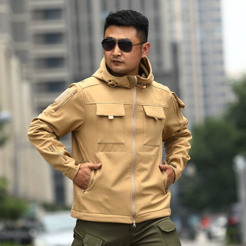 Трансграничные мужские осень-зима TAD акула кожа мягкая оболочка куртка камуфляж зимняя одежда спорт на открытом воздухе тактическая шерстяная одежда