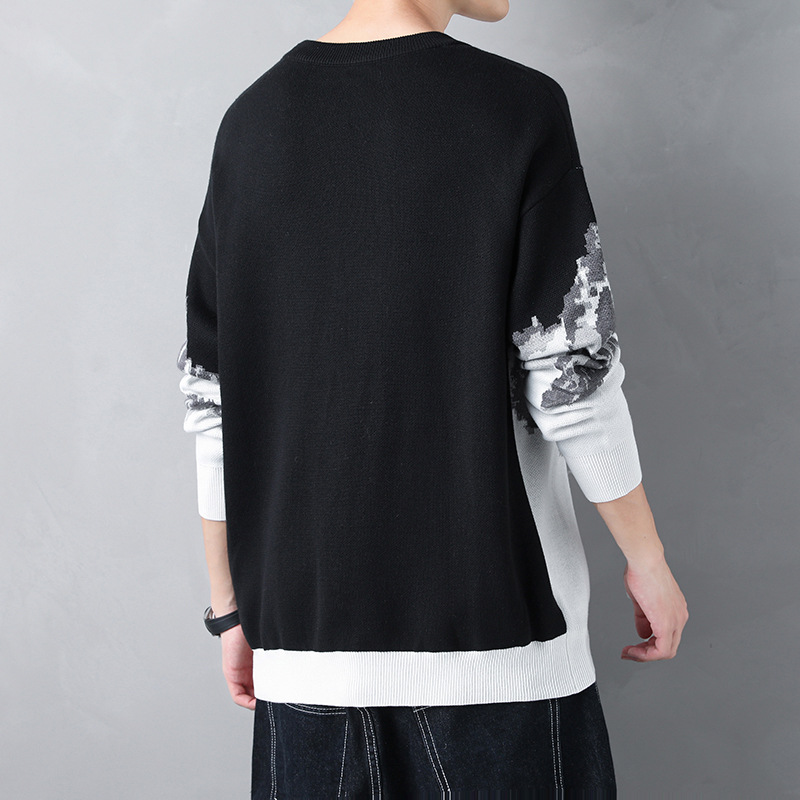Stricken Sie Herren-Farbspleiß-Herbst- und Winter-Neue Herren-Casual-Persönlichkeits-All-Fashion-Pullover-Oberteile_voghion.com
