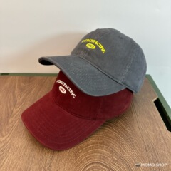 韓国版は軒の広い野球帽の女性の秋の高品質の厚い金の毛を磨いて柔らかい帽子をかぶって顔の小さいアヒルの舌の帽子の男を現します。