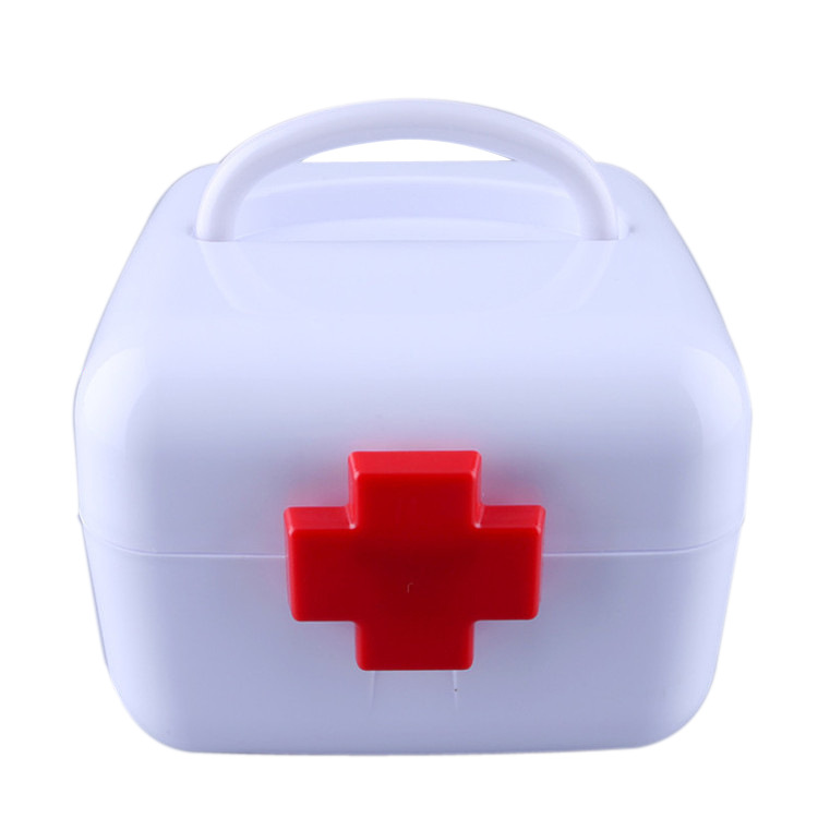 双层家用小医药家庭塑料收纳盒 药品收纳箱 摇铃牙收纳盒