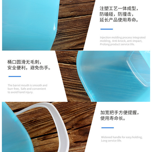 Plastic small red bucket blue and white paint multi-functional portable paint bucket waterproof round square bucket 2L Tongcheng experiment