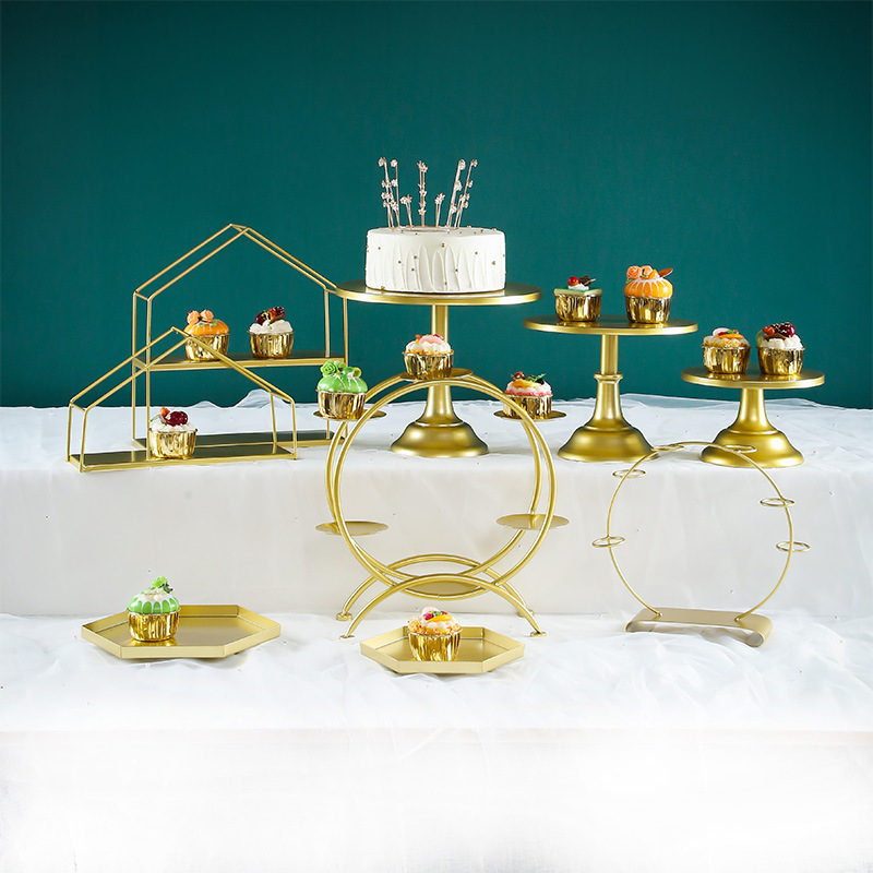 Decoración de postre europea estante de exhibición de decoración de boda props estante de pastel de té de la tarde estante de refrigerio de té estante de descanso de té image 1