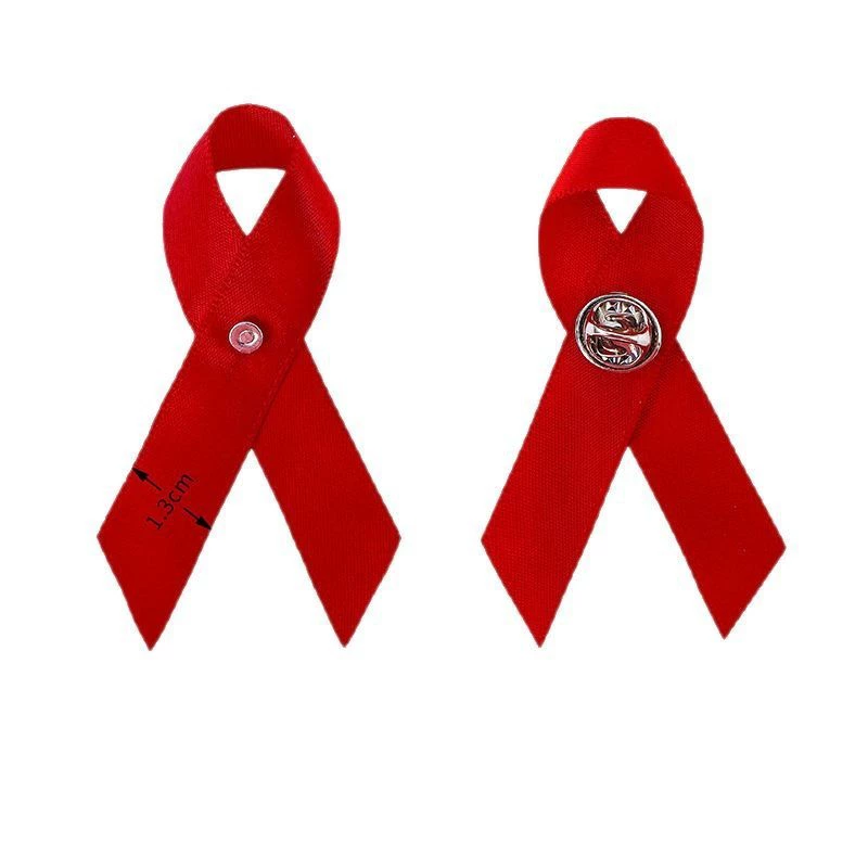 Изысканная любовь, благотворительная лента и булавка, уход за лентой, СПИД, красная розовая грудная полоса, полиэстер ручной работы