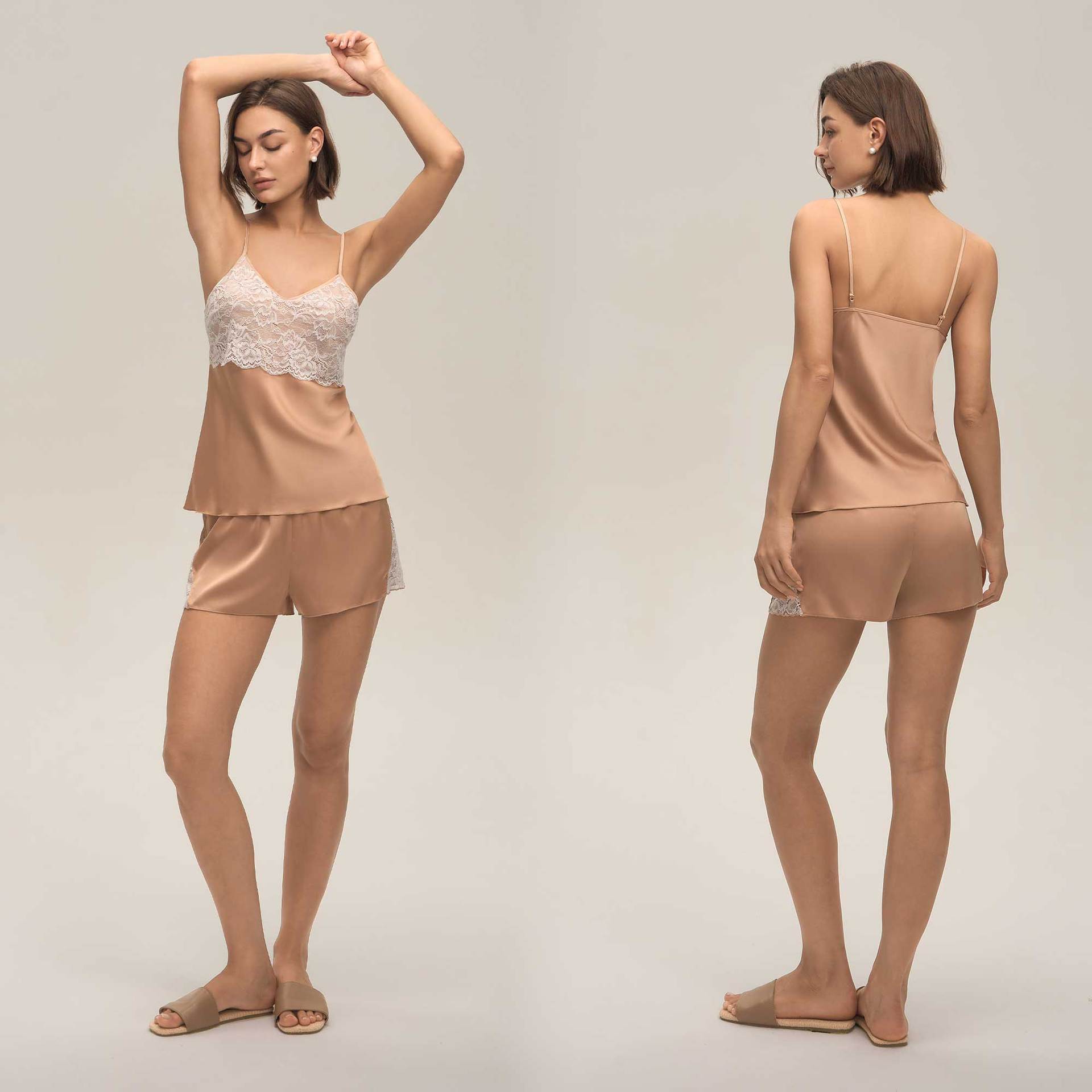 Nuevo Amazon Europa y Estados Unidos nuevos pantalones cortos de cordón de encaje transfronterizos DT3929 ropa casera para mujeres