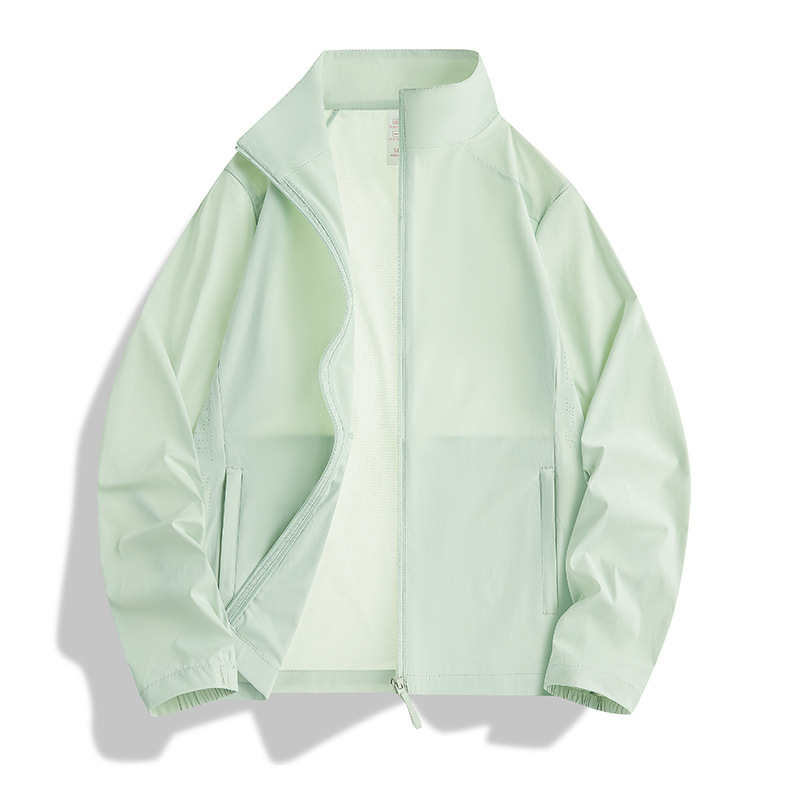 Uv Protection Couple's Sun Protection Clothing, Unisex Sun Protection Jacket, Summer Thin Outdoor Cool Ice Silk Stand-Up Collar Jacket