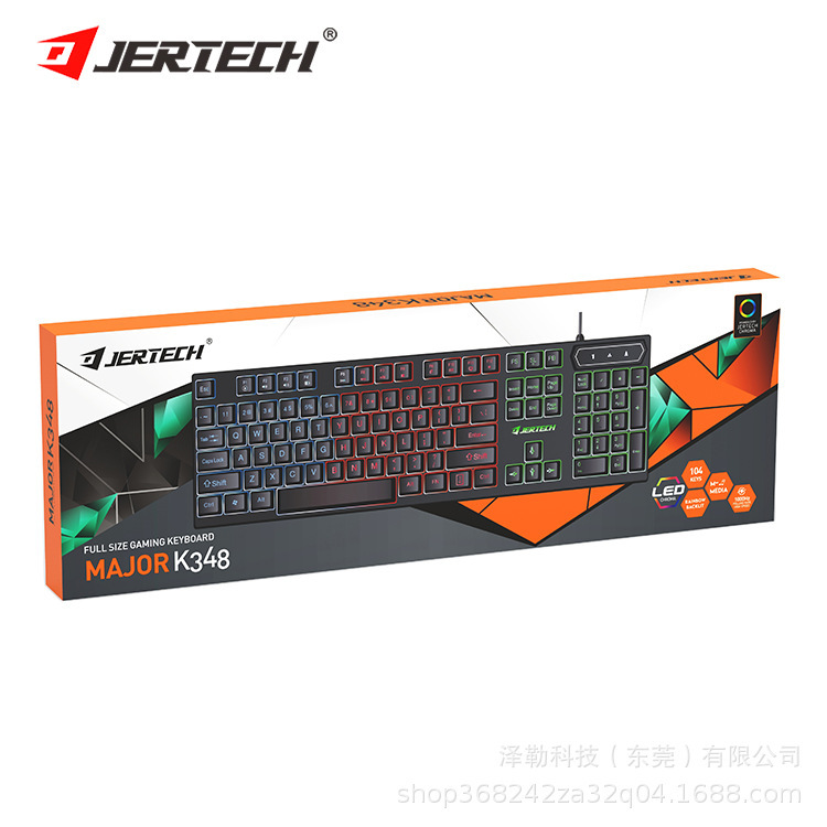 Jertechゼラーk348クロスボーダーキーボード機械手触りusb有線発光ゲームキーボード|undefined