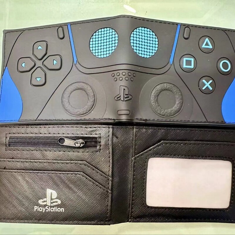 PSP Wallet Game Machine Handle Pattern Control Button Short Two-fold Wallet Teenager PU Wallet