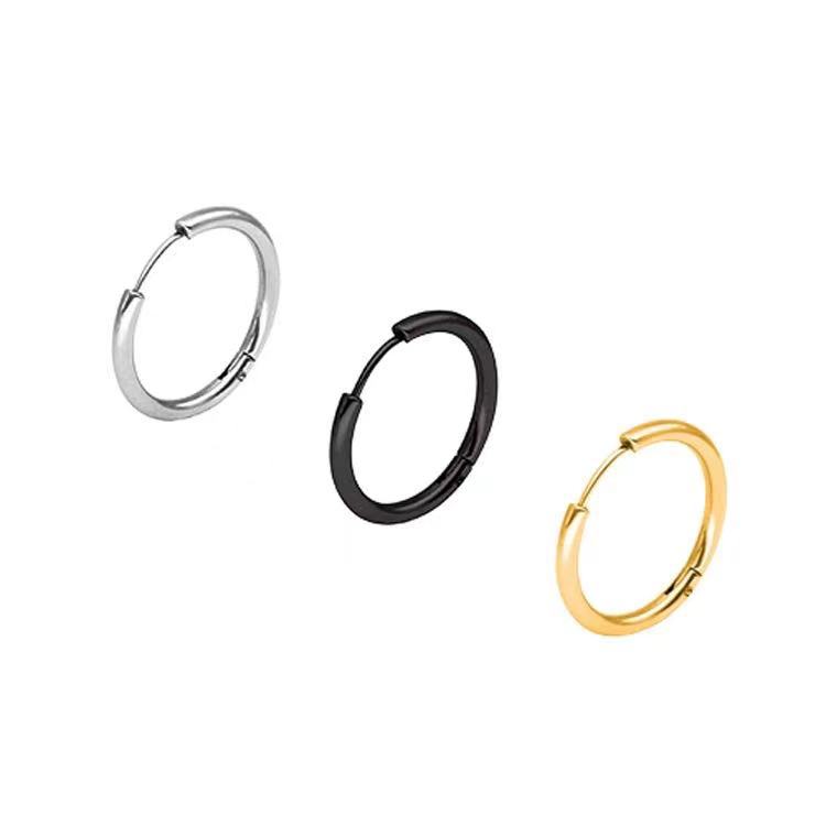 Stainless Steel Material 1 Piece Punk Simple Style Round Plating Stainless Steel Earrings