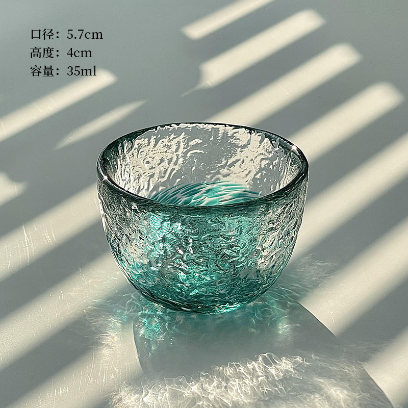 Taza de sake de color esmaltado set Jiugong estilo japonés taza de té mini taza de vino de vino de vino de vidrio
