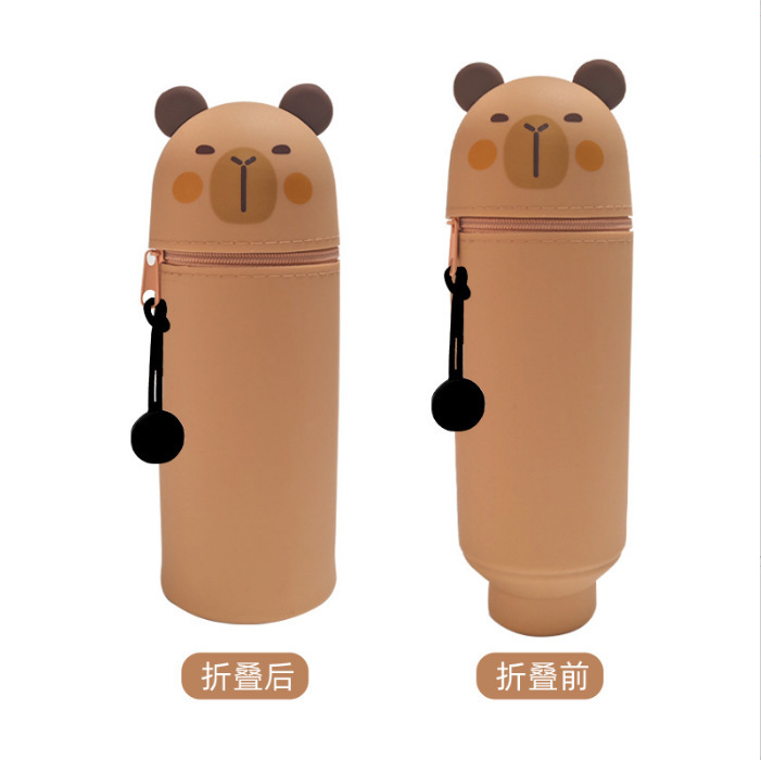 Kapibara 文具箱パンダシリコン鉛筆バッグ食品グレードの筆箱学生収納鉛筆バッグ減圧おもちゃ|undefined