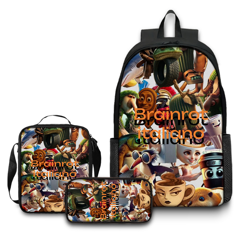 Nuevo producto transfronterizo Italian Brainrot Mochila con estampado digital