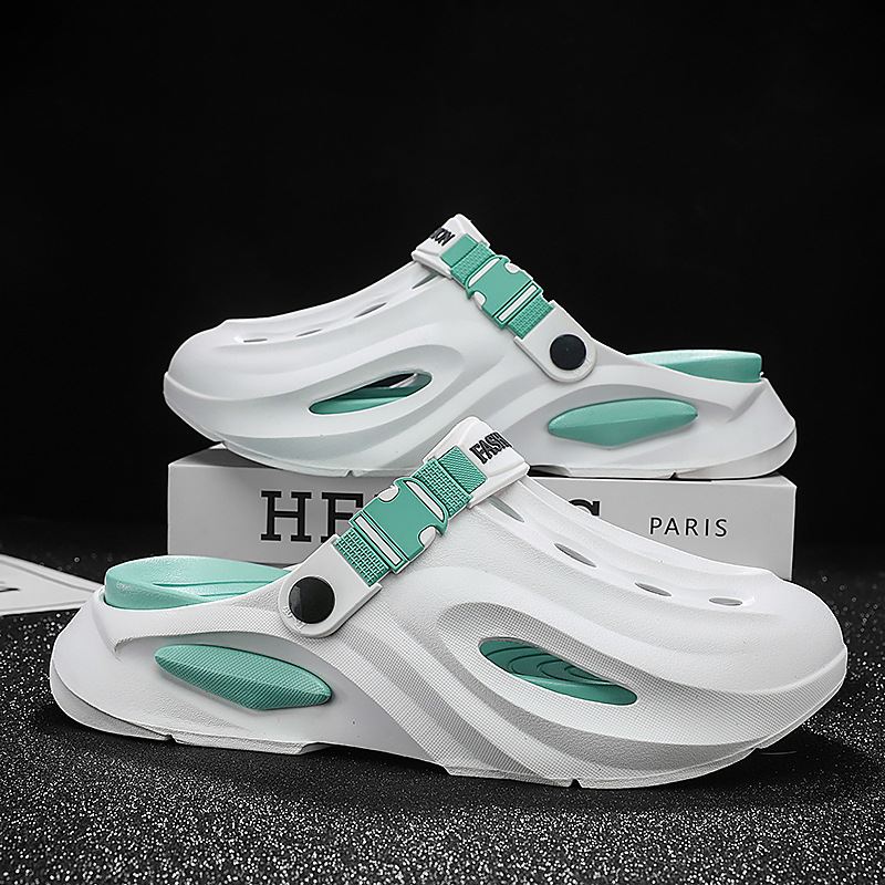 2025 verano nuevo estilo eva deportes al aire libre hombres y mujeres ocio suela gruesa hueco Baotou aumento par zapatos con agujeros