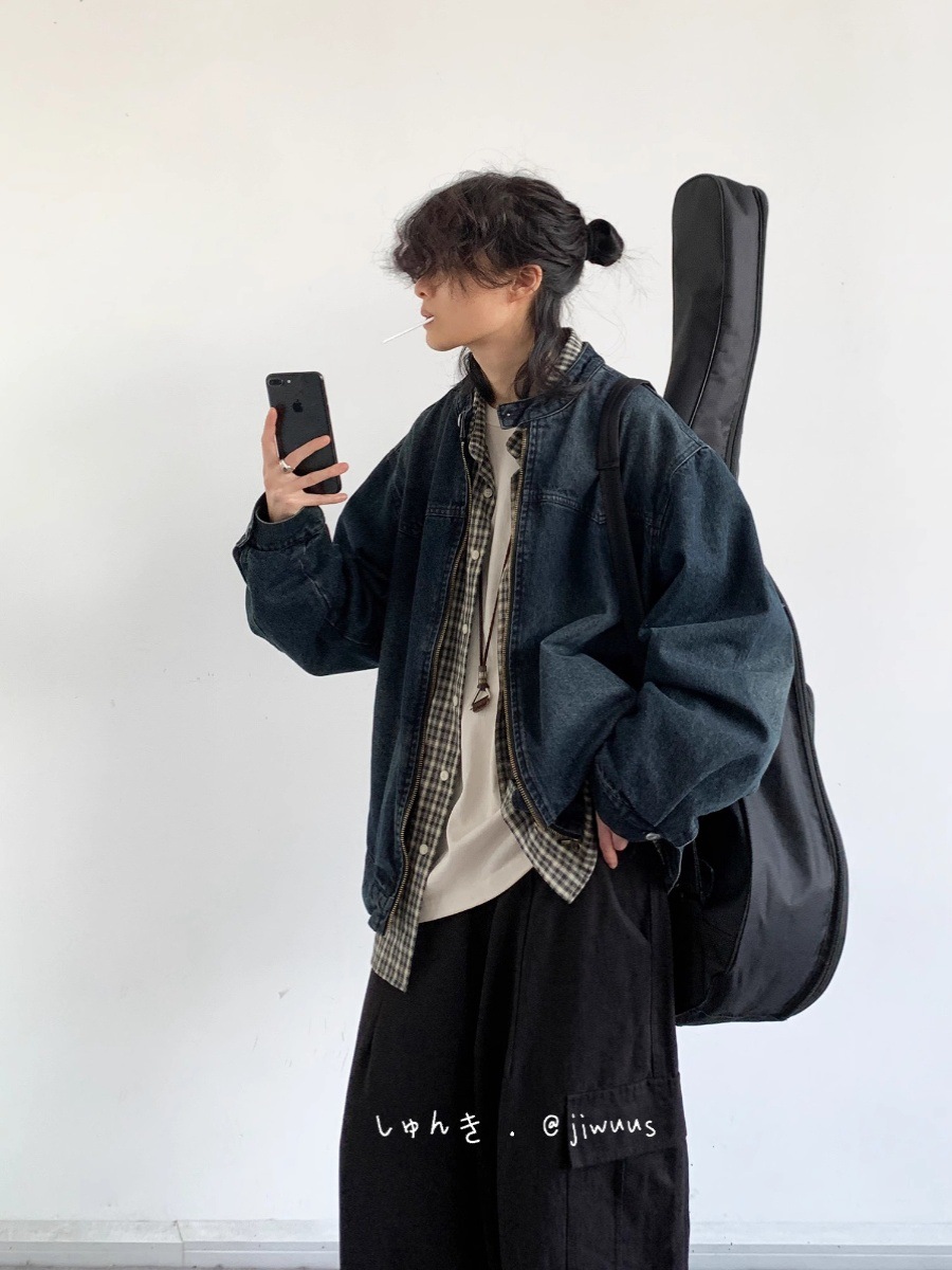 日系レトロcity boy水洗いして古いデニムジャケットを作ります。