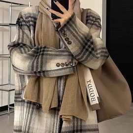 早秋25秋冬加棉加厚长款妮子大衣女过膝感小个子毛呢外套